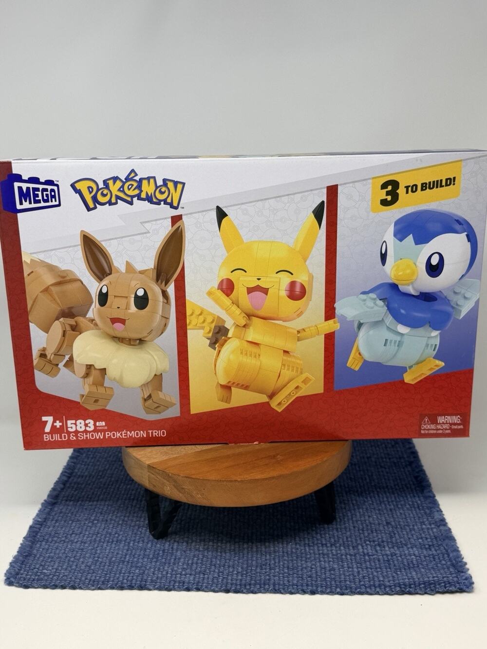 MEGA Pokémon Build & Show Trio 583pc Set, 3 Builds Pikachu Piplup Eevee 7+